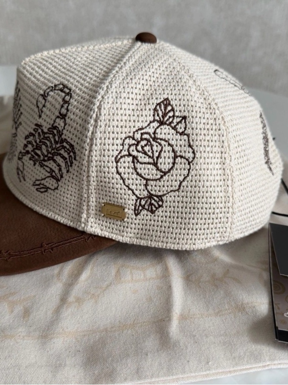 Melin Brand Tan & Brown Eye Embroidered Trucker Hat - Picture 4 of 6